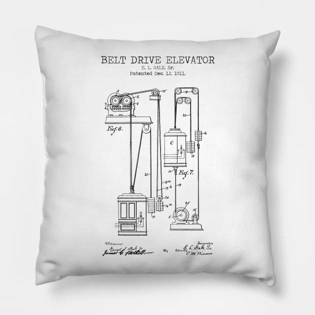 ELEVATOR patent Pillow by Dennson Creative