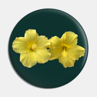 Twin Yellow Hibiscus Pin