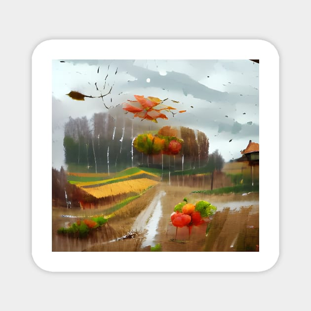 Rainy Autumn Day Magnet by Mihadom