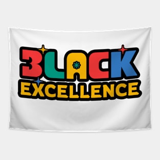 🤎 Black Excellence, Black Pride, Colorful Text Art Design Tapestry