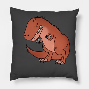 Funny T Rex lifting weights, Funny Dinosaur Pillow