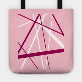 Criss Cross Pink and White Lines Tote