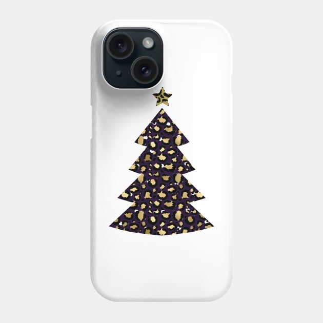 Merry Christmas Leopard Tree Emoji  X-mas Holiday Phone Case by Johner_Clerk_Design