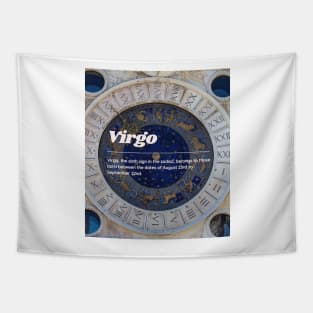 Virgo Zodiac Roman Numeral Print Tapestry