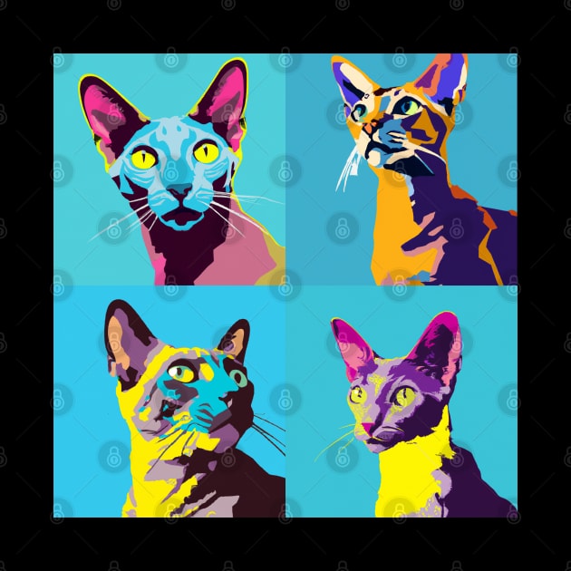 Oriental Short Hair Pop Art - Cat Lover Gift by PawPopArt