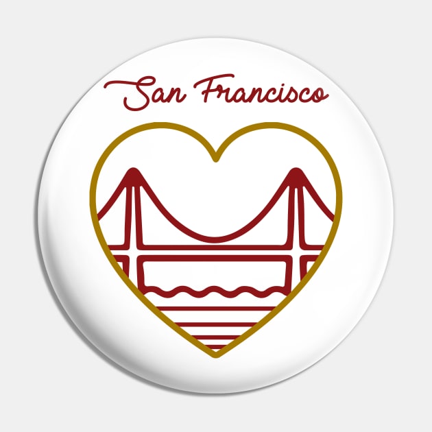 San Francisco Heart Pin by luckybengal