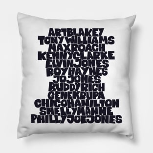 Jazz Legends in Type: The Drummers Pillow