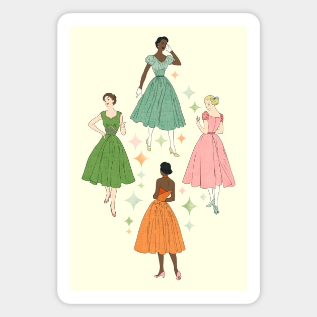 50's Fashion - Mid Century - Magnet