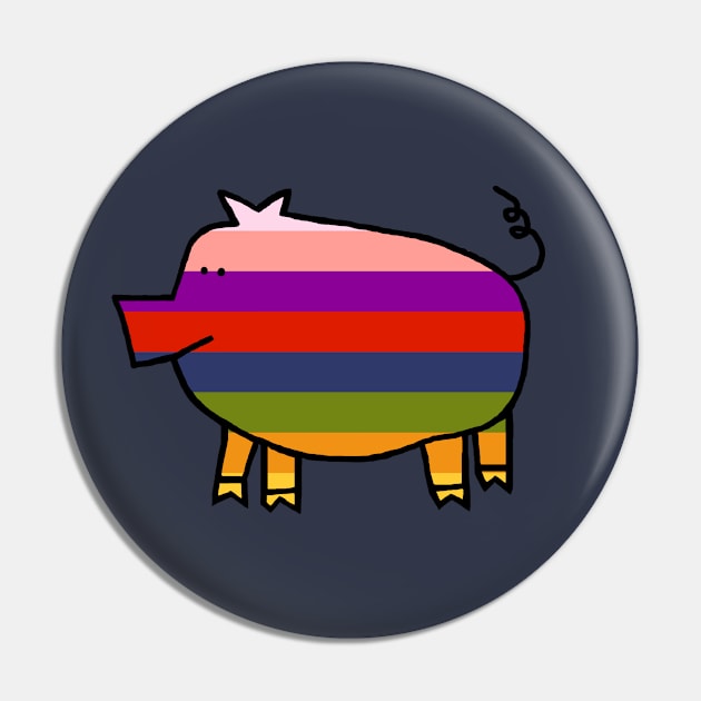 Cute Rainbow Pig Pin by ellenhenryart