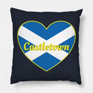 Castletown Scotland UK Scotland Flag Heart Pillow