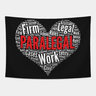 Paralegal Heart Shape Word Cloud Design product Tapestry