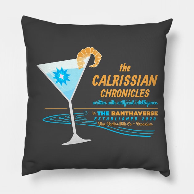 Calrissian Chronicles Cocktail Glass Pillow by Blue Bantha Milk Co