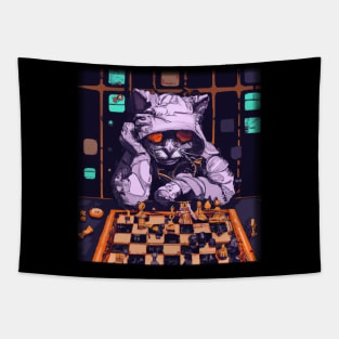Cyberpunk Kitty Tapestry