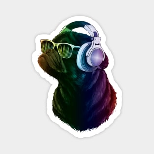 DJ Pug Producer Tech House Music Dog Lover Magnet