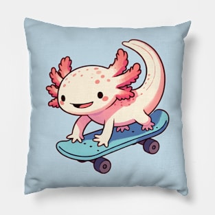 cute axolotl skateboard Pillow