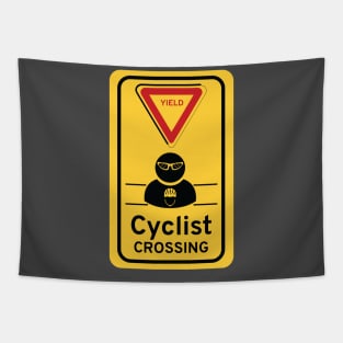 Cyclist crossing Tapestry