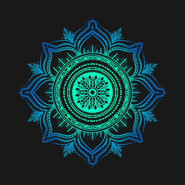 Mandala Zen Design Green and Blue by SusanaDesigns