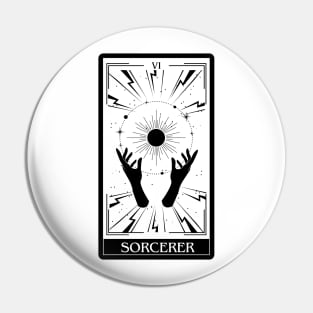 Sorcerer Tarot Card D&D Nat 20 Dungeons & Dragons T-Shirt Black Pin