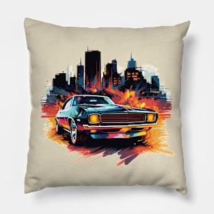 Retro muscle car modern art style Pillow