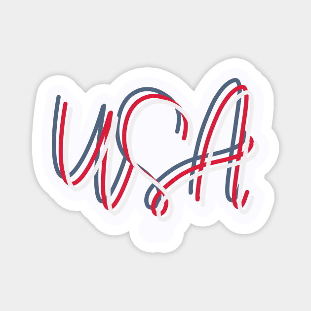 USA! Magnet by Hannah’s Hand Lettering