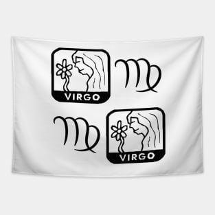 Virgo Birth Sign - Black Tapestry