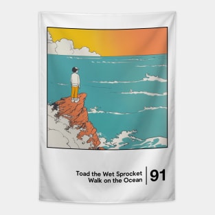 Walk On the Ocean / Minimal Style Graphic Artwork Design Tapestry