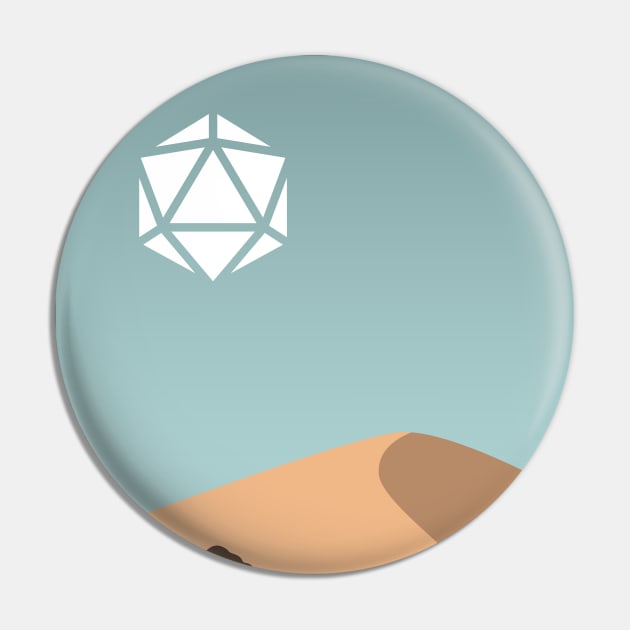 Minimalist Desert Landscape D20 Dice Sun Pin by pixeptional