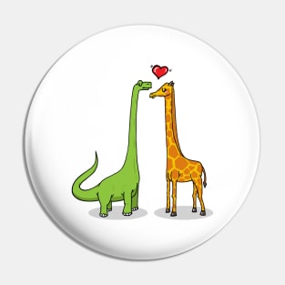 Brontosaur & giraffe in love Pin