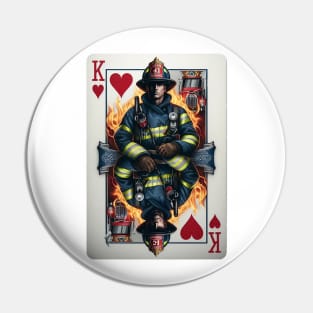 Firefighter Playing Card Pin