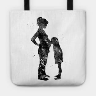 Pregnant mom with daughter Tote