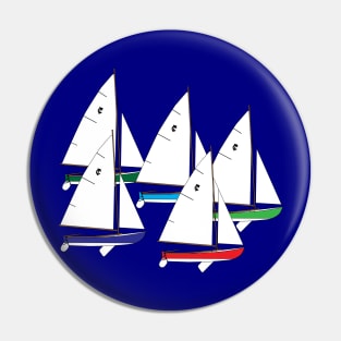 Town Class Sailboats Racing Pin