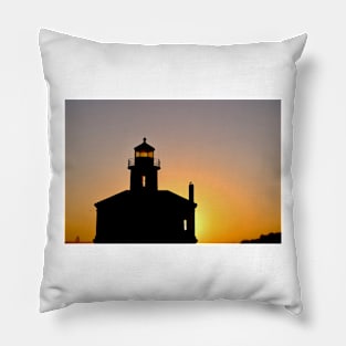 Lighthouse at Sunset. Pillow