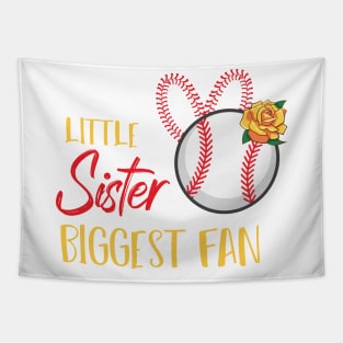 Little Sister Biggest Fan - Baseball Ball Home Run Tapestry