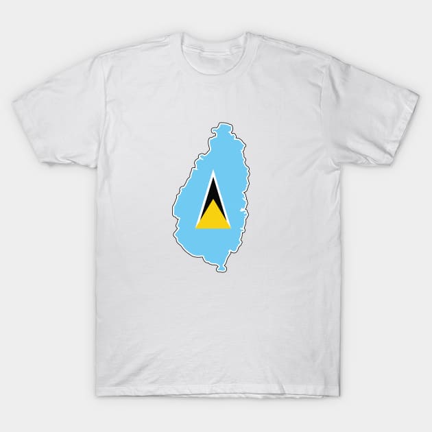 St Lucia Flag and Map Women's T-Shirt