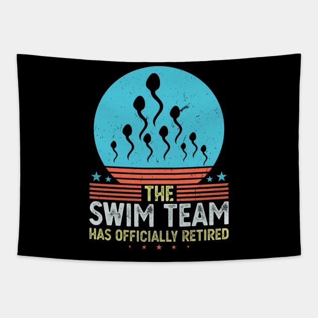 The Swim Team has Officially Retired funny Tapestry by Peco-Designs