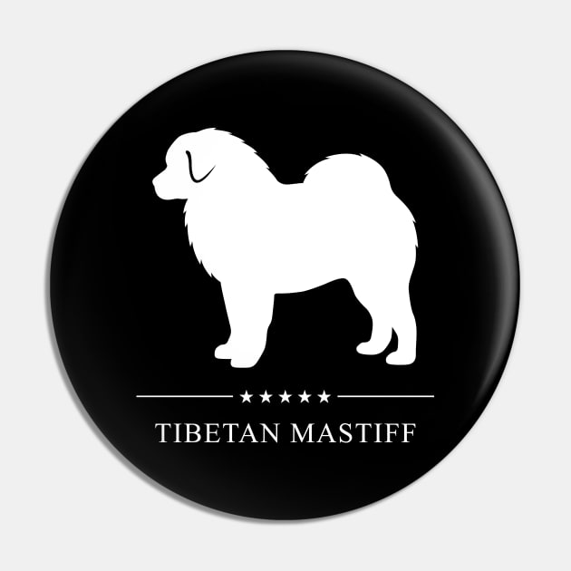 Tibetan Mastiff Dog White Silhouette Pin by millersye