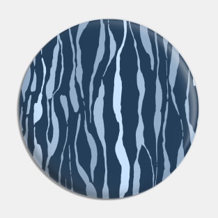 animal print - light blue striped tiger-zebra over navy blue background Pin