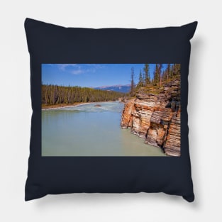 Canada. Canadian Rockies. Jasper National Park. Athabasca River. Cliff. Pillow