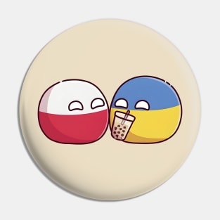 Polandball and Ukraineball St. Valentine's Day cute meme shirt Pin