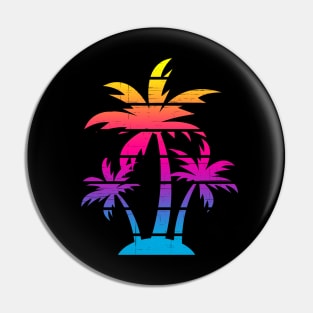 Colorful Palm Tree Beach Pin