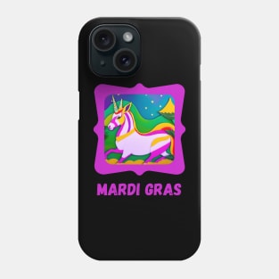 Mardi Gras Colorful Unicorn Phone Case