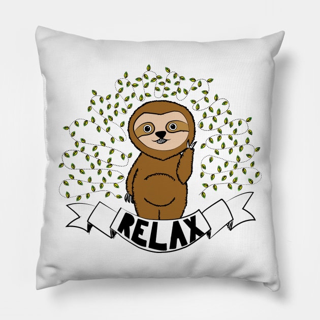 Relax like a sloth Pillow by elinesena