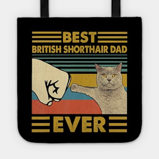 Best British Shorthair Dad Ever Retro Vintage Sunset Tote