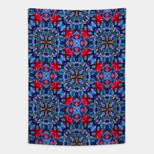 A blue and pink bouquet pattern. Tapestry