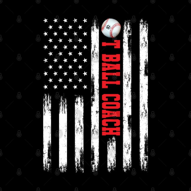 T-BALL COACH WHITE AMERICAN FLAG RED by Turnbill Truth Designs