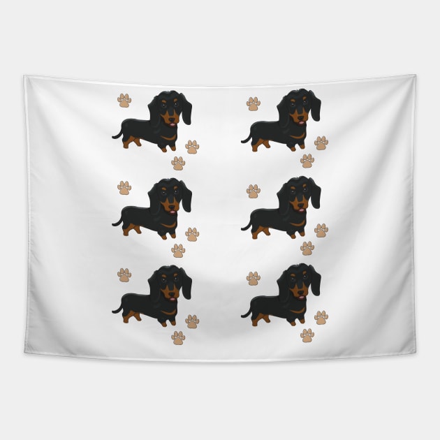 Dachshund dog breed cute pattern Tapestry by Maful