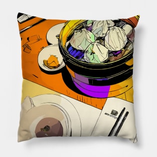 Dumplings punk graphic style Pillow