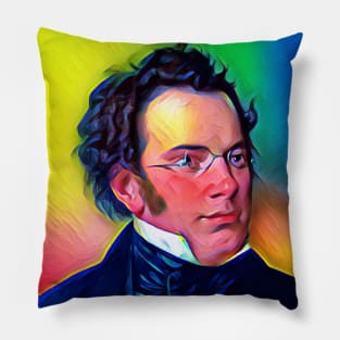 Franz Schubert Colourful Portrait | Franz Schubert Artwork 6 Pillow