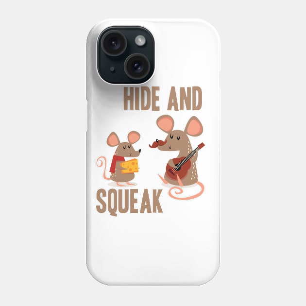 Hide Cheese Mouse Squeak Funny Guitar Phone Case by Mellowdellow