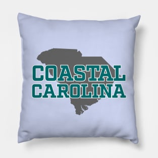 Coastal Carolina - South Carolina Gray Outline Pillow